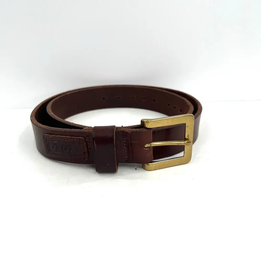 Polo by Ralph Lauren men’s leather golden  square buckle belt